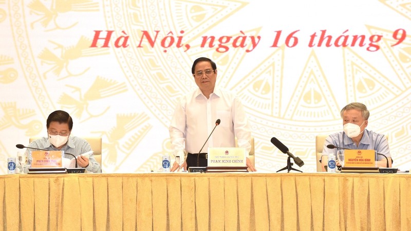 Prime Minister Pham Minh Chinh speaking at the conference (Photo: Tran Hai)