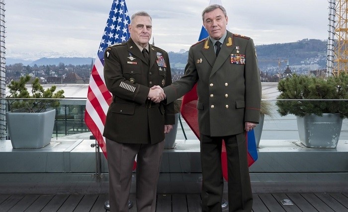 General Mark Milley, chairman of the Joint Chiefs of Staff, and Russia's chief of general staff, Valery Gerasimov, held six hours of talks in Helsinki on Wednesday.