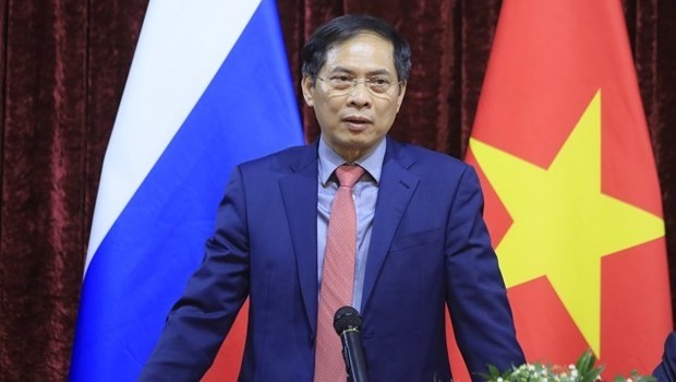 Minister of Foreign Affairs Bui Thanh Son speaking at the meeting. (Photo: VNA)