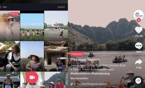  A tourism promotion programme about Vietnam  via TikTok. 