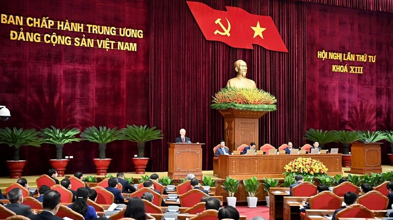 The opening of the fourth plenum of the 13th Party Central Committee (Photo: Dang Khoa)