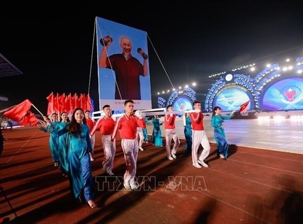 At the opening ceremony of the 8th National Sports Games (Photo: VNA)