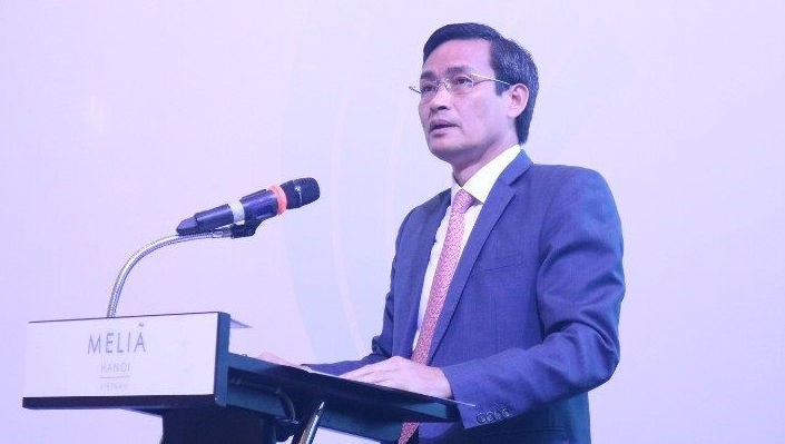 Deputy Minister of Natural Resources and Environment Tran Quy Kien speaking at the event (Photo: baotainguyenmoitruong.vn)