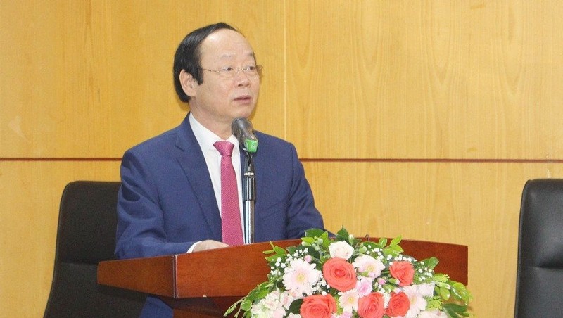 Deputy Minister of Natural Resources and Environment Vo Tuan Nhan speaks at the event (Photo: baotainguyenmoitruong.vn)