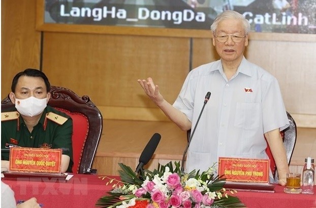 Party General Secretary Nguyen Phu Trong speaks at the meeting. (Photo: VNA)