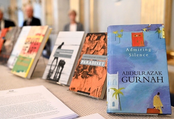 Books by Tanzanian-born novelist Abdulrazak Gurnah are on display at the Swedish Academy in Stockholm after the author was announced as the winner of the 2021 Nobel Prize in Literature. (Photo: AFP)