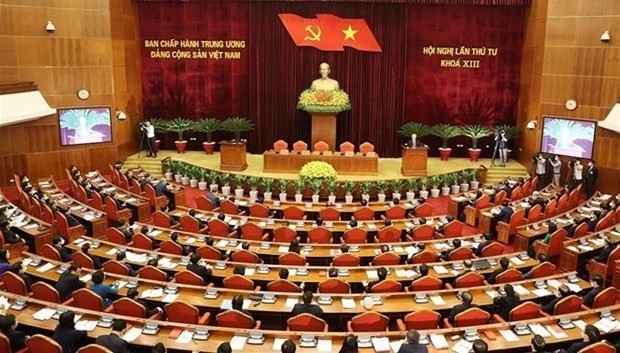 The fourth plenum of the 13th Party Central Committee concluded on October 7. (Photo: VNA) 