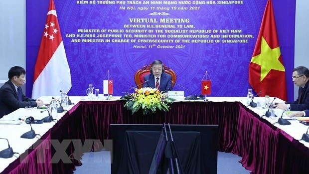Minister of Public Security Gen. To Lam at the talks (Photo: VNA)