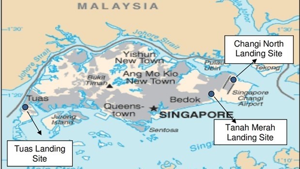 Submarine cable landing sites in Singapore (Source: IMDA/VNA)