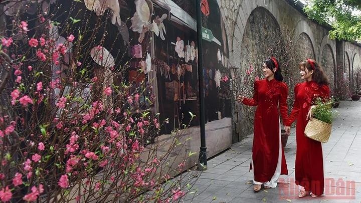 The Phung Hung mural painting street in Hanoi in the days nearing the traditional Lunar New Year holiday.