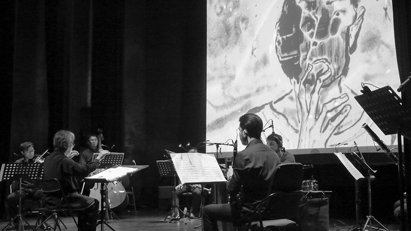 Artists perform the work “L'Histoire du soldat” (Photo provided by the French Cultural Institute in Hanoi)
