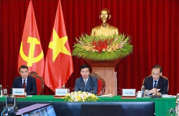 Permanent member of the CPV Central Committee's Secretariat Vo Van Thuong at the event. (Photo: VNA)