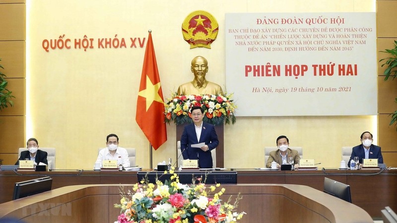 National Assembly (NA) Chairman Vuong Dinh Hue at the meeting (Source: VNA)