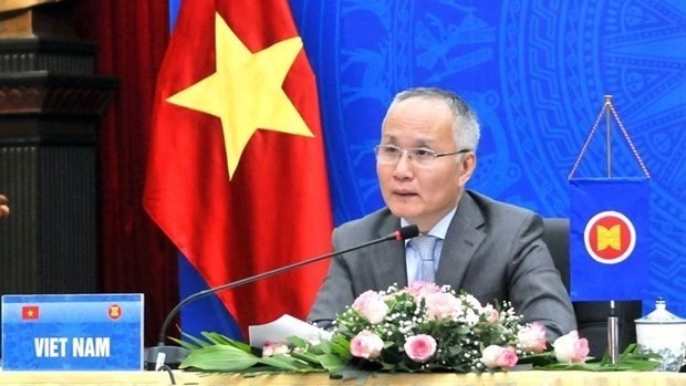 Deputy Minister of Industry and Trade Tran Quoc Khanh at the meeting. (Photo: VNA)
