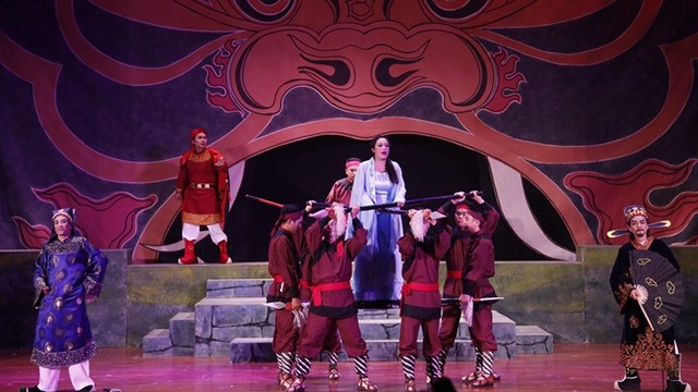 A performance by Bac Giang Provincial Cheo Theatre. (Photo: NDO)