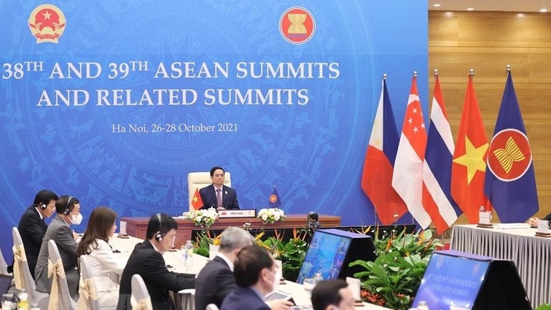 Prime Minister Pham Minh Chinh at the closing ceremony of the 38th, 39th ASEAN Summits (Photo: VNA)