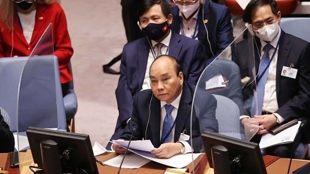 State President Nguyen Xuan Phuc attends a high-level session of the United Nations Security Council. (Photo: VNA)