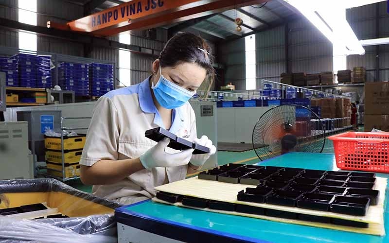 At a factory of Hanpo Vina Joint Stock Company in Yen Phong Industrial Park, Bac Ninh Province. (Photo: Thai Son)