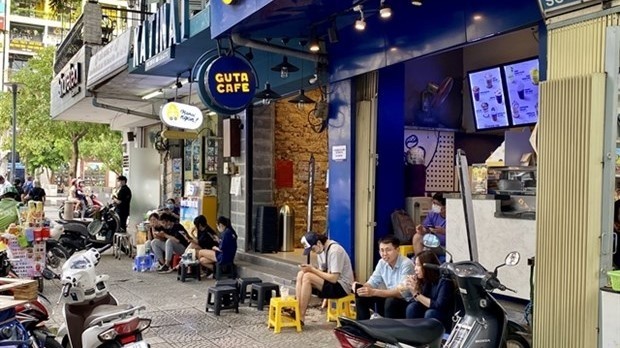 Coffee shops on Ho Tung Mau Street in District 1, Ho Chi Minh City, in May 2021 (Source: VNA)