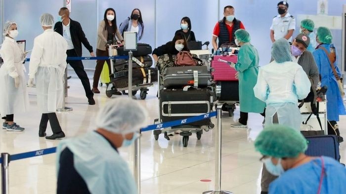 First group of foreign tourists arrive at Suvarnabhumi Airport during the first day of the country's reopening campaign, part of the government's plan to jump start the pandemic-hit tourism sector in Bangkok, Thailand November 1, 2021. (Photo: Reuters)