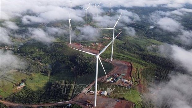 The Nam Binh wind power project in Dak Nong's Dak Song district. (Photo: VNA)