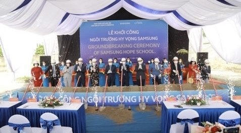 Samsung Vietnam started construction of its fourth Samsung Hope School project in northern province of Lang Son. (Photo courtesy of Samsung)
