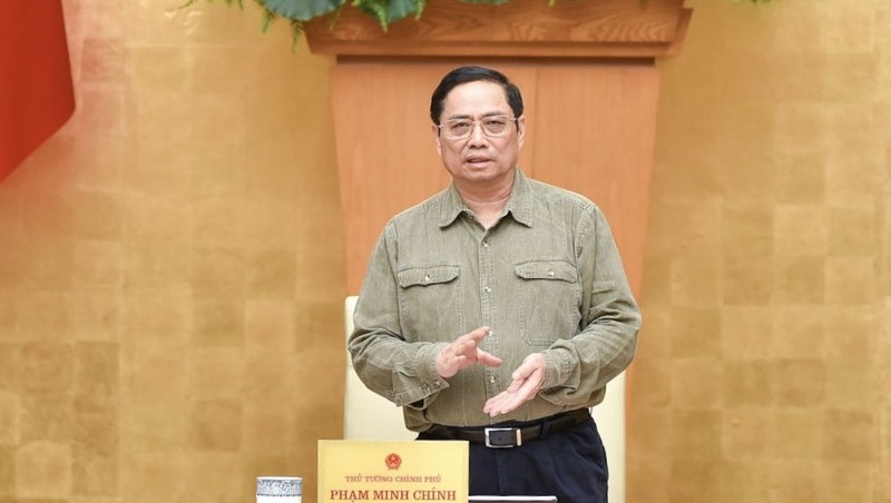 PM Pham Minh Chinh speaking at the meeting. (Photo: VGP)