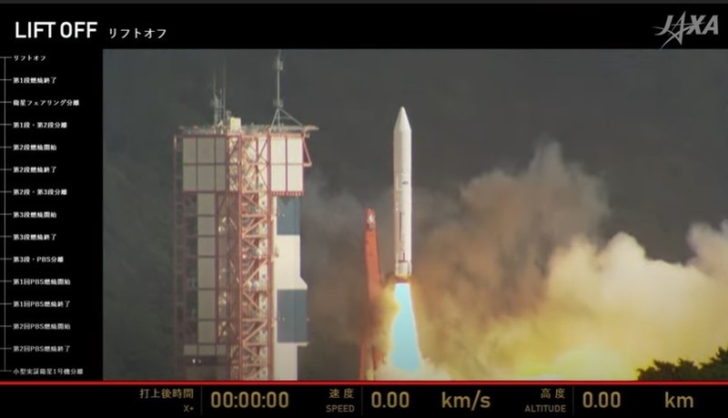 The launch of the Epsilon-5 rocket carrying Vietnam's NanoDragon satellite (Photo: JAXA)