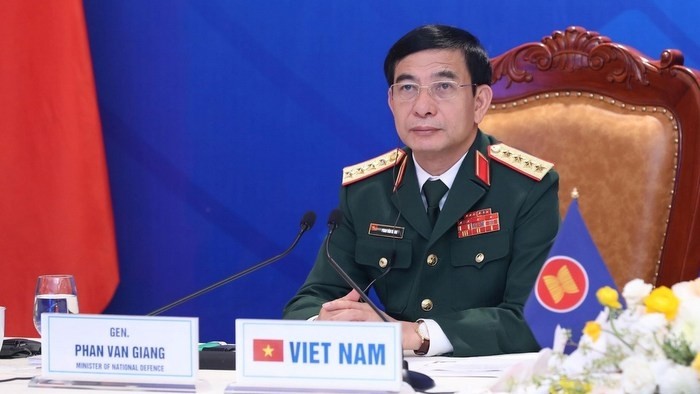 Vietnamese Minister of National Defence General Phan Van Giang attends the ADMM Retreat 2021. (Photo: VNA)