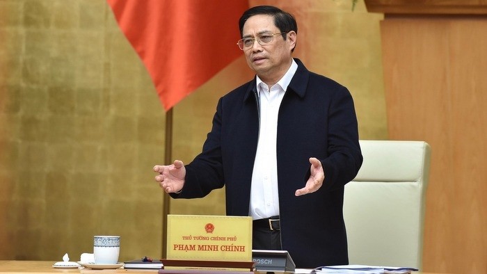 PM Pham Minh Chinh speaking at the meeting. (Photo: TRAN HAI/NDO)
