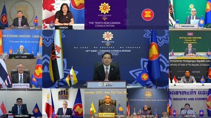 The ASEAN Economic Ministers (AEM) – Canada Consultation which was held virtually on November 17. (Photo: asean.org)