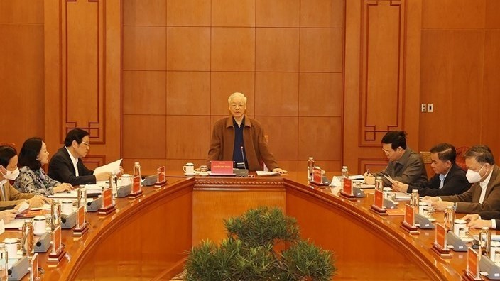 General Secretary Nguyen Phu Trong at the meeting (Photo: VNA)
