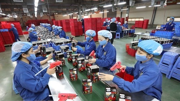 Trung Nguyen coffee production line for exports in Bac Giang province. (Photo: VNA)