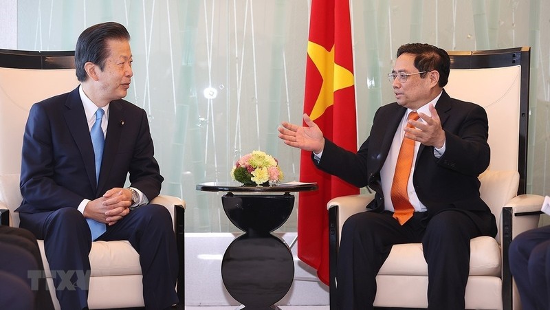 Prime Minister Pham Minh Chinh and Japan's Komeito Chief Representative Yamaguchi Natsuo (Photo: VNA)