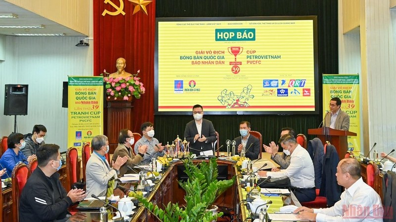The press conference on the 2021 Nhan Dan Newspaper National Table Tennis Championship