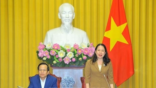 Vice President Vo Thi Anh Xuan speaks at the event (Photo: VNA)