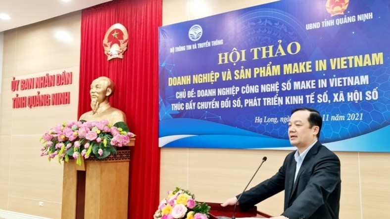 MIC Deputy Minister Pham Duc Long speaking at the conference (Photo: NDO/Quang Tho) 