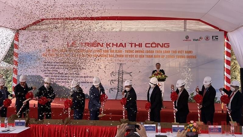 The ground-breaking ceremony for the Vietnam-Laos power transmission line