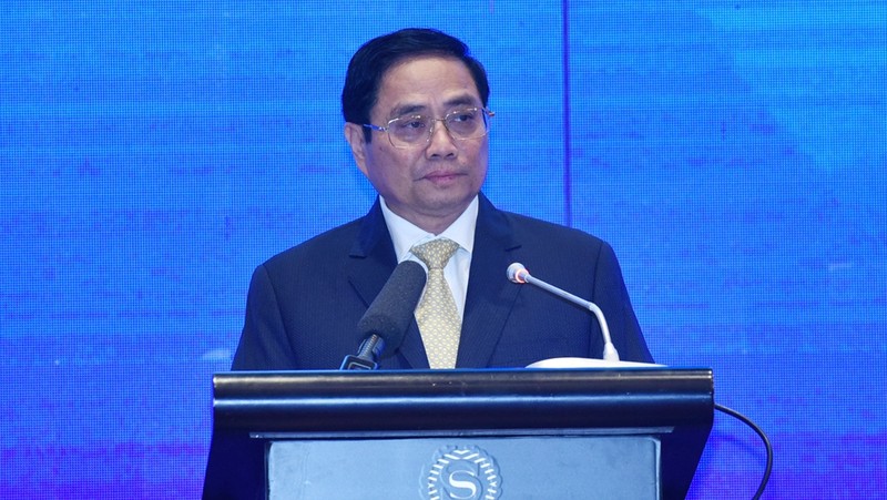 Prime Minister Pham Minh Chinh speaking at the forum (Photo: Tran Hai)