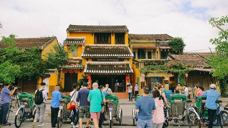 Visitors at the UNESCO World Heritage site of Hoi An