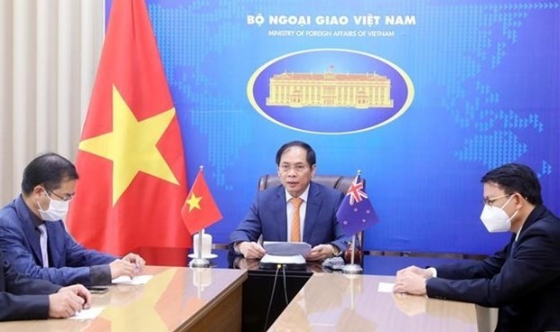 Minister of Foreign Affairs Bui Thanh Son (centre) at the event (Photo: VNA)