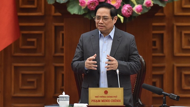 Prime Minister Pham Minh Chinh speaking at the event (Photo: Tran Hai)