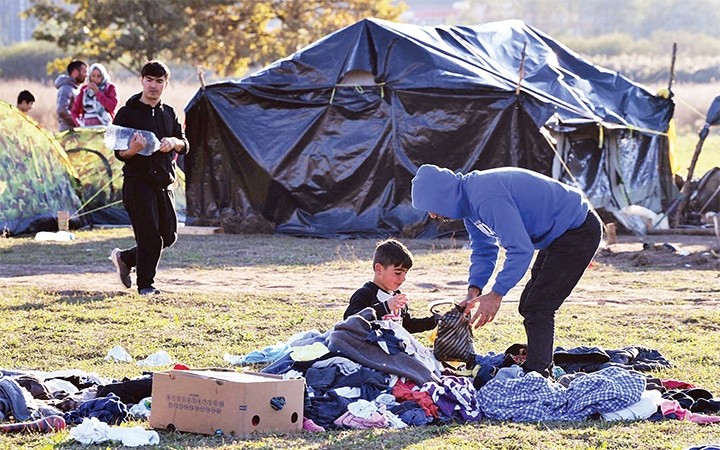 Afghan refugees on the Croatian border with Bosnia - Herzegovina.