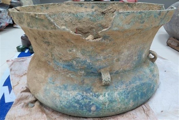 An ancient bronze drum discovered in Lao Cai province (File photo: VNA)