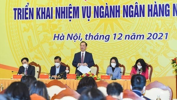 Deputy Governor of the State Bank of Vietnam (SBV) Dao Minh Tu speaks at the event (Photo: SBV)