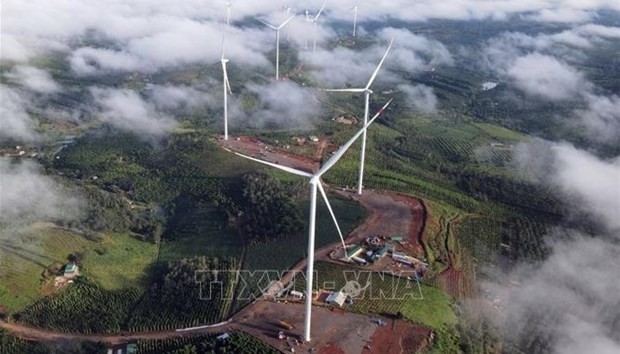 Nam Binh 1 wind power project with nine turbines installed (Photo: VNA) 