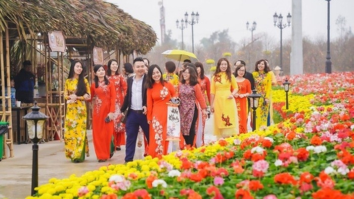 Visitors at the Spring Flower Festival 2020 (Photo: VTV)