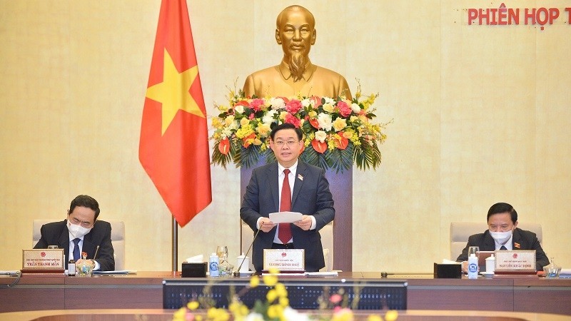 National Assembly Chairman Vuong Dinh Hue speaking at the 7th session of the NA Standing Committee (Photo: quochoi.vn)