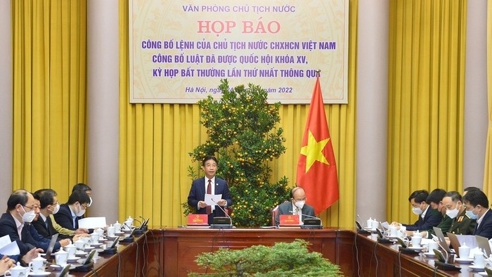 At the press conference to announce the President's order. (Photo: VNA)