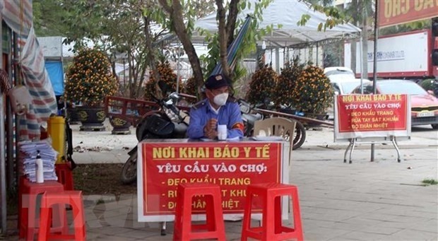 A checkpoint for COVID-19 prevention and control in Thanh Hoa city (Photo: VNA)
